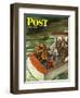 "Deep Sea Fishing in Rain," Saturday Evening Post Cover, August 31, 1946-Constantin Alajalov-Framed Giclee Print