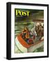 "Deep Sea Fishing in Rain," Saturday Evening Post Cover, August 31, 1946-Constantin Alajalov-Framed Giclee Print