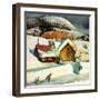 "Deep Snow Fall", January 23, 1954-John Clymer-Framed Premium Giclee Print