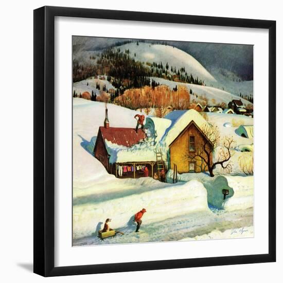 "Deep Snow Fall", January 23, 1954-John Clymer-Framed Premium Giclee Print
