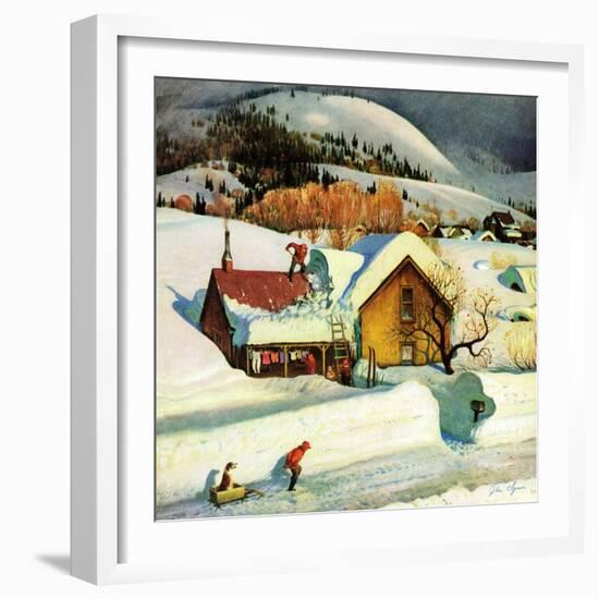 "Deep Snow Fall", January 23, 1954-John Clymer-Framed Premium Giclee Print