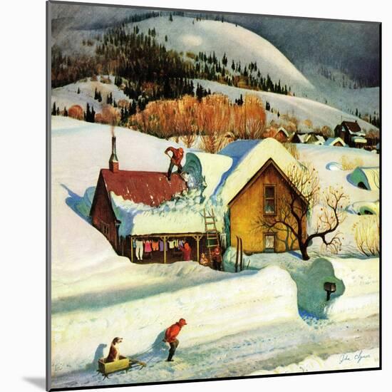 "Deep Snow Fall", January 23, 1954-John Clymer-Mounted Premium Giclee Print