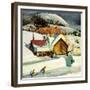 "Deep Snow Fall", January 23, 1954-John Clymer-Framed Giclee Print