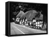 Deep Thatched Cottages at  Wherwell, Hampshire, England-J. Chettlburgh-Framed Stretched Canvas