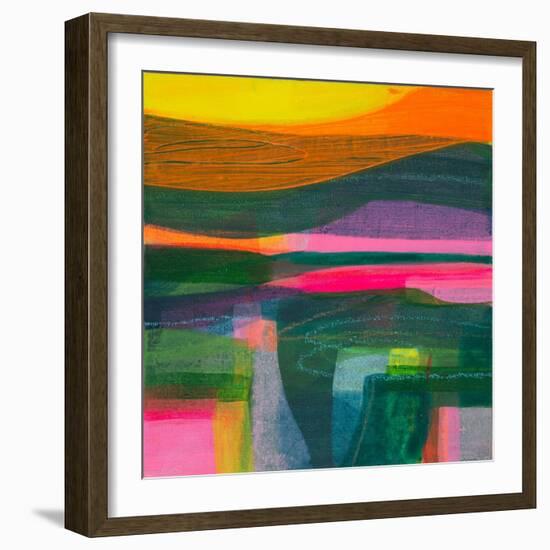 Deep Within the South Downs, 2021 (acrylic on canvas)-Faye Bridgwater-Framed Giclee Print