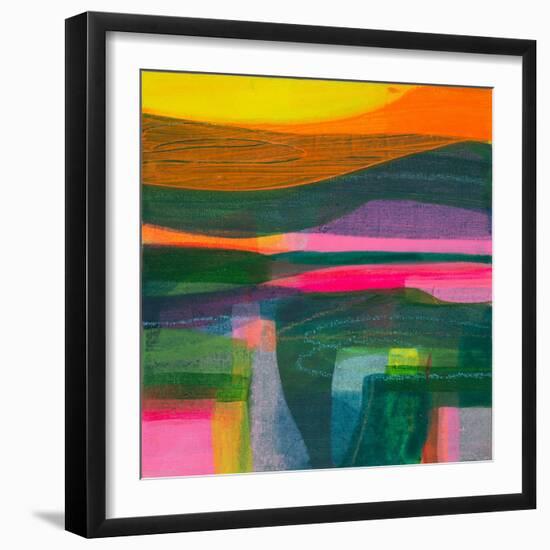 Deep Within the South Downs, 2021 (acrylic on canvas)-Faye Bridgwater-Framed Giclee Print