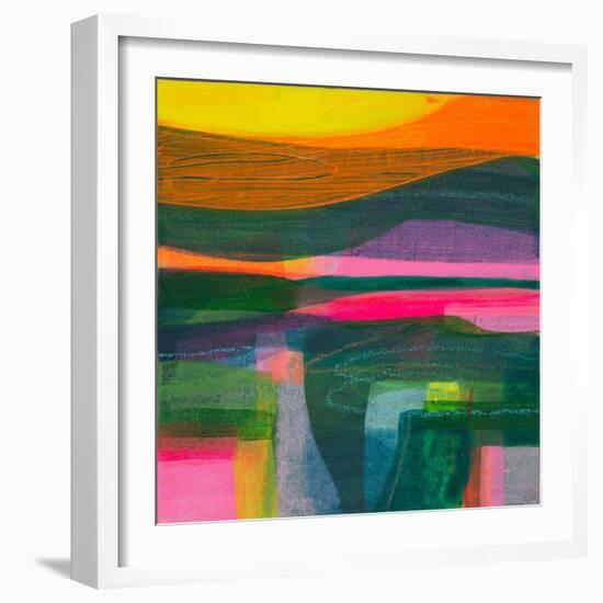 Deep Within the South Downs, 2021 (acrylic on canvas)-Faye Bridgwater-Framed Giclee Print