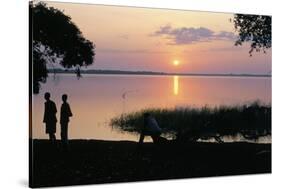 Deepa Village, in are of the Anouak Ethnic People, Edge of Lake Tata, Ilubador State, Ethiopia-Bruno Barbier-Stretched Canvas