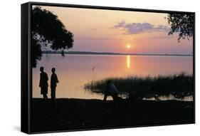 Deepa Village, in are of the Anouak Ethnic People, Edge of Lake Tata, Ilubador State, Ethiopia-Bruno Barbier-Framed Stretched Canvas