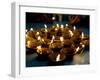 Deepak Lights (Oil and Cotton Wick Candles) Lit to Celebrate the Diwali Festival, India-Annie Owen-Framed Photographic Print