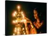 Deepawali Lamps-null-Stretched Canvas