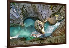 Deeply Cut into the Rock Stream of Soca, Slovenia-Stefan Sassenrath-Framed Photographic Print