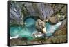 Deeply Cut into the Rock Stream of Soca, Slovenia-Stefan Sassenrath-Framed Stretched Canvas