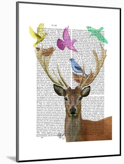 Deer and Birds Nests Pastel Shades-Fab Funky-Mounted Art Print