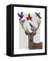 Deer and Birds Nests-Fab Funky-Framed Stretched Canvas