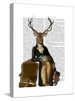 Deer and Chair Full-Fab Funky-Stretched Canvas