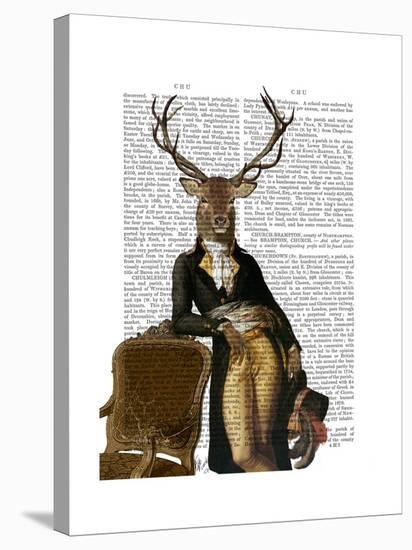 Deer and Chair Full-Fab Funky-Stretched Canvas