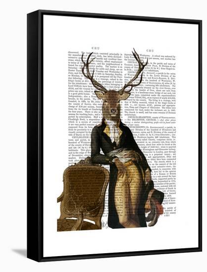 Deer and Chair Full-Fab Funky-Framed Stretched Canvas