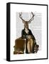 Deer and Chair Full-Fab Funky-Framed Stretched Canvas