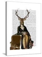 Deer and Chair Full-Fab Funky-Stretched Canvas