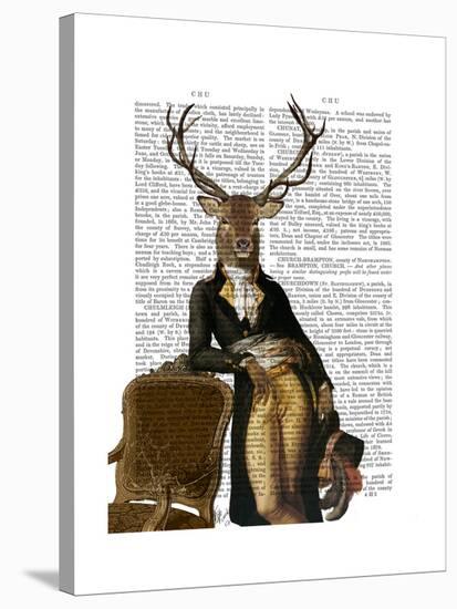 Deer and Chair Full-Fab Funky-Stretched Canvas