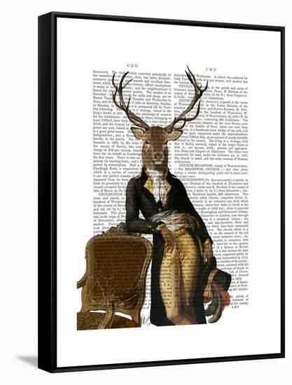 Deer and Chair Full-Fab Funky-Framed Stretched Canvas