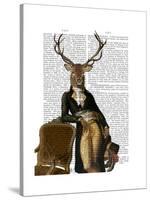 Deer and Chair Full-Fab Funky-Stretched Canvas