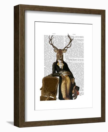 Deer and Chair Full-Fab Funky-Framed Art Print