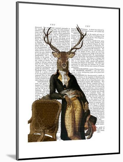 Deer and Chair Full-Fab Funky-Mounted Art Print