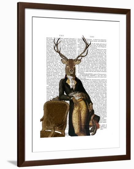 Deer and Chair Full-Fab Funky-Framed Art Print