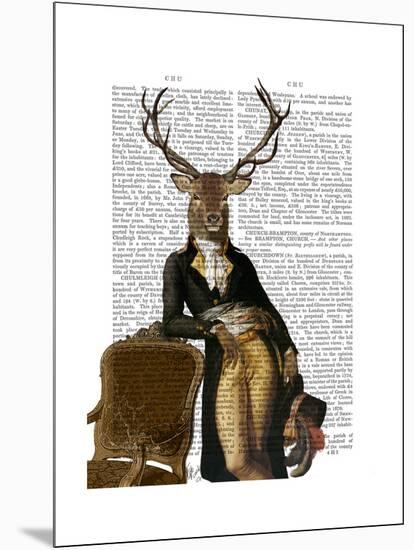 Deer and Chair Full-Fab Funky-Mounted Art Print