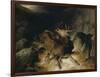 Deer and Deer Hounds in a Mountain Torrent ('The Hunted Stag')-Edwin Henry Landseer-Framed Giclee Print