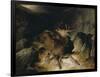 Deer and Deer Hounds in a Mountain Torrent ('The Hunted Stag')-Edwin Henry Landseer-Framed Giclee Print