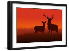 Deer and Doe-Rudall30-Framed Art Print