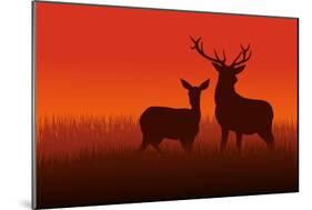 Deer and Doe-Rudall30-Mounted Art Print