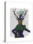 Deer and Fascinator-Fab Funky-Stretched Canvas