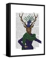 Deer and Fascinator-Fab Funky-Framed Stretched Canvas