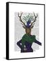 Deer and Fascinator-Fab Funky-Framed Stretched Canvas