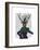 Deer and Fascinator-Fab Funky-Framed Art Print