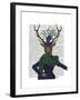 Deer and Fascinator-Fab Funky-Framed Art Print