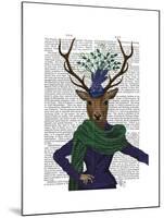 Deer and Fascinator-Fab Funky-Mounted Art Print