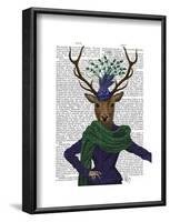 Deer and Fascinator-Fab Funky-Framed Art Print