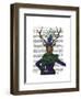 Deer and Fascinator-Fab Funky-Framed Art Print