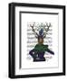 Deer and Fascinator-Fab Funky-Framed Art Print