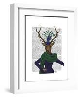 Deer and Fascinator-Fab Funky-Framed Art Print