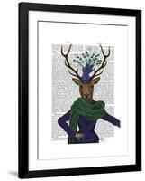 Deer and Fascinator-Fab Funky-Framed Art Print