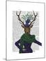 Deer and Fascinator-Fab Funky-Mounted Art Print