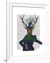 Deer and Fascinator-Fab Funky-Framed Art Print
