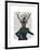 Deer and Fascinator-Fab Funky-Framed Art Print