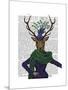 Deer and Fascinator-Fab Funky-Mounted Art Print